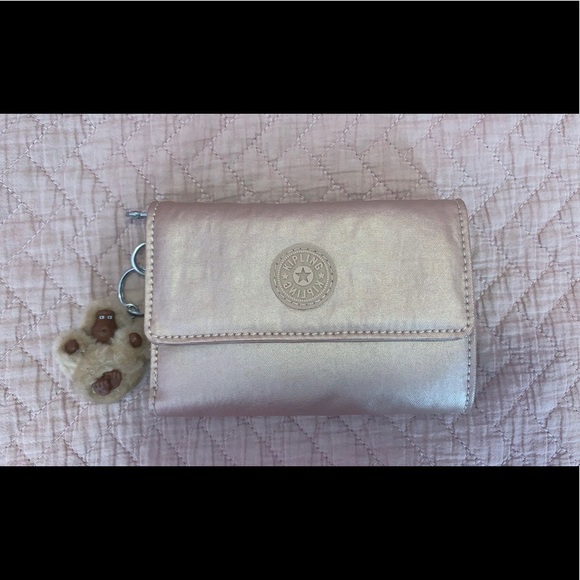 Kipling Handbags - Kipling Rose Gold Metallic Wallet